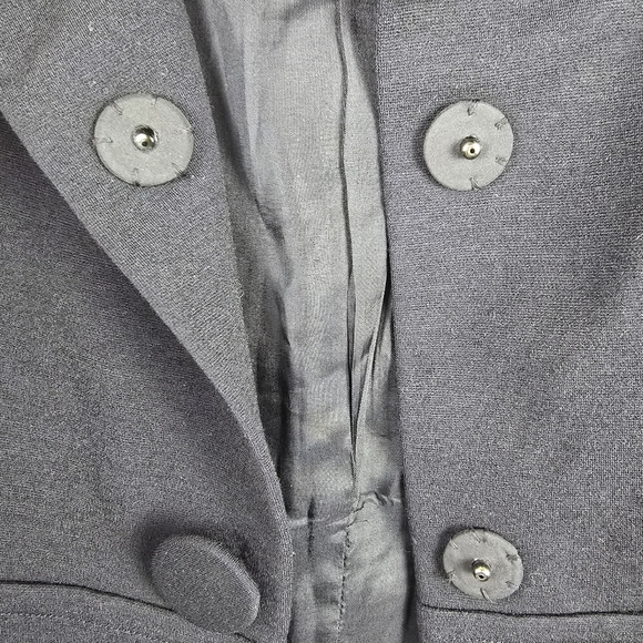 Vince Womens Black Cropped JacketSmall Button DetailRuched Sleeve Stand UpCollar - Picture 8 of 15